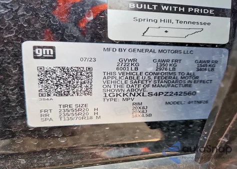 2023 GMC Acadia Denali z USA, uszkodzony, nr VIN 1GKKNXLS4PZ242560